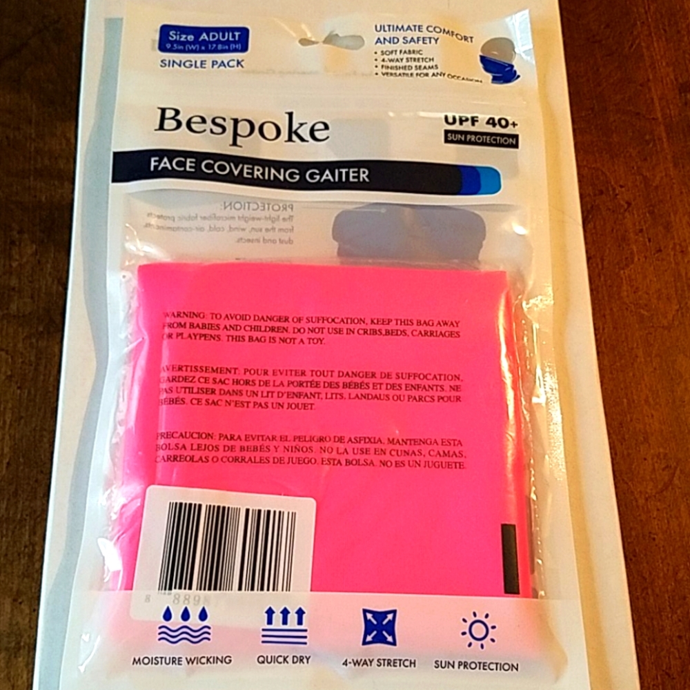 🆕️ Bespoke face covering gaiter "Neon pink" Adult